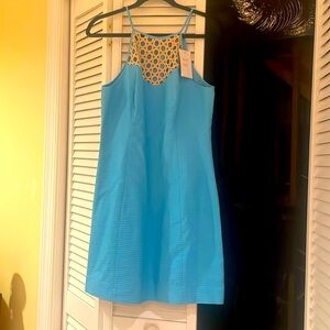 NWT Lilly Pulitzer baby blue dress with gold accents